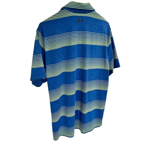 Under Armour‎ Blue and Green Striped Polo Shirt - Picture 5 of 6